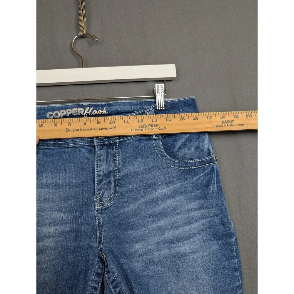 Copperflash Women's Jeans Back‎ Pocket Design Size 10 Curvy Blue Denim